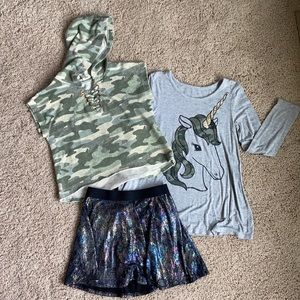 Bundle Justice 3 pieces: 2 tops + skort. SIZE 8